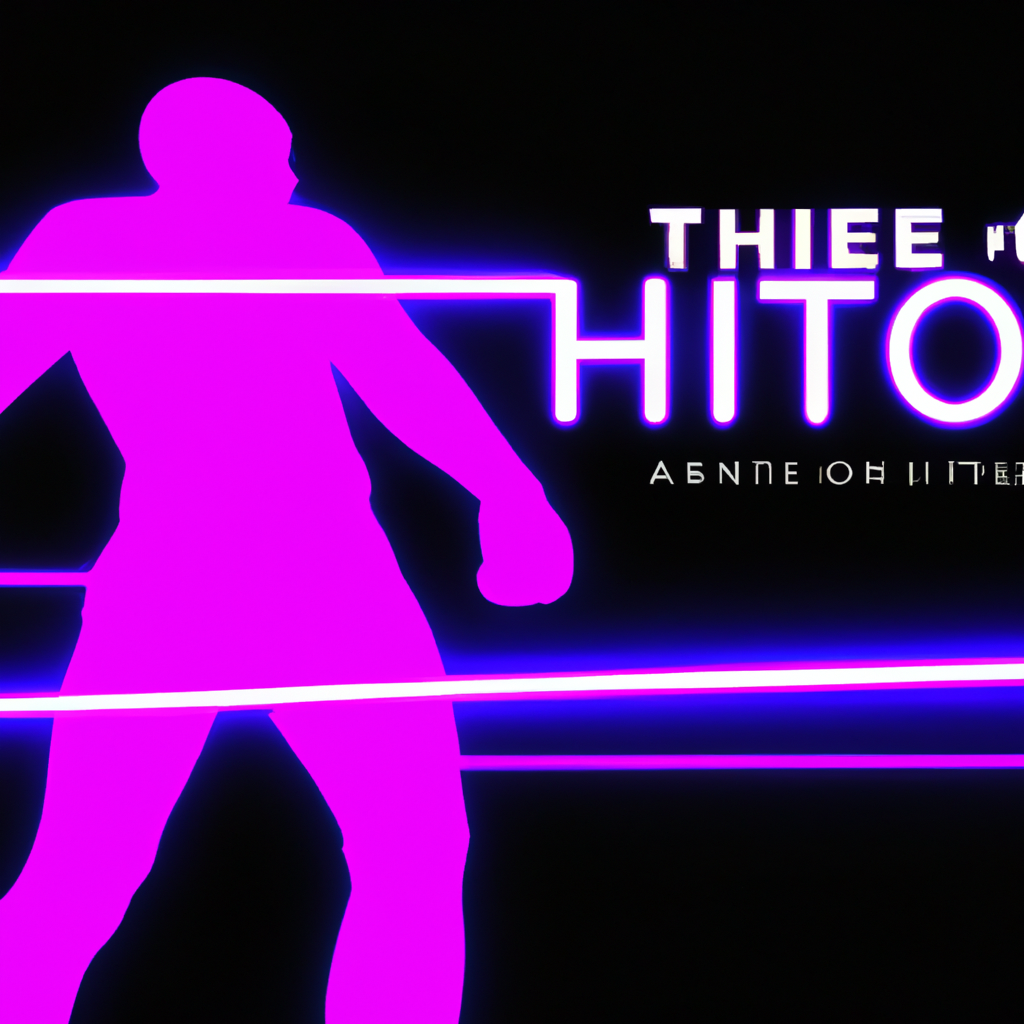 A vivid neon game scene with player and HUD